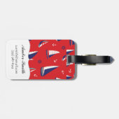 Mageres Segelboot-Muster Gepäckanhänger (Rückseite horizontal)