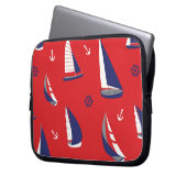 Mageres Segelboot-Muster Laptopschutzhülle (Vorderseite Links)