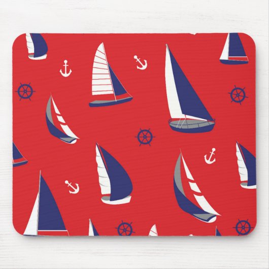 Mageres Segelboot-Muster Mousepad (Vorne)
