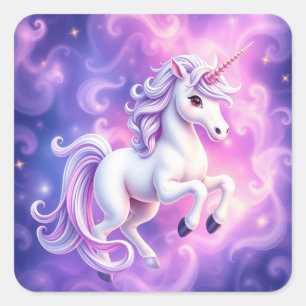 Magestic Einhorn-Aufkleber Quadratischer Aufkleber