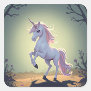 Magestic Einhorn-Aufkleber Quadratischer Aufkleber