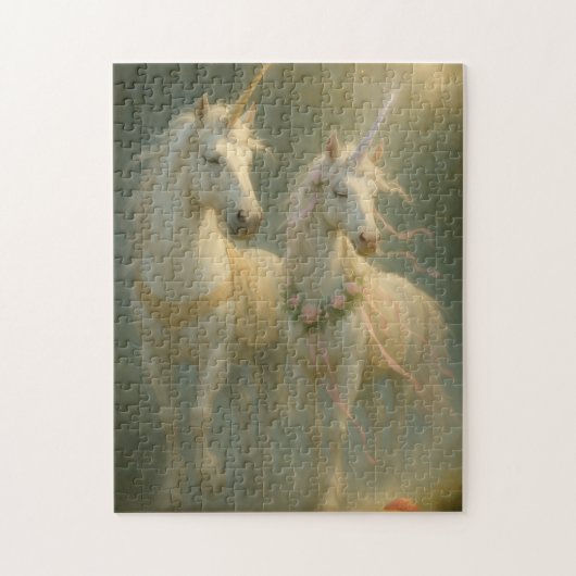 Magestic Unicorns forest sunrise Puzzle (Vertikal)