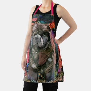 MAGGIE Black Chow All-Over Print Schürze