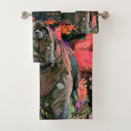 MAGGIE das Schwarz-Chow-TOWEL-SET Badhandtuch Set