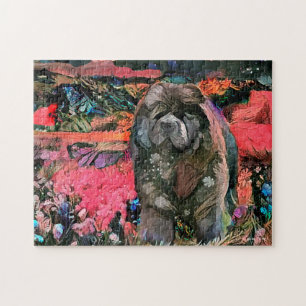 Maggie das schwarze Chow Jigsaw Puzzle . Größe a