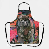 MAGGIE die schwarze Chow All-Over-Print-Schürze Schürze (Vorderseite)