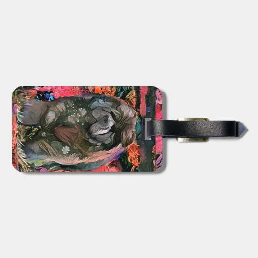 MAGGIE die schwarze Gepäckmarke Gepäckanhänger (Rückseite horizontal)