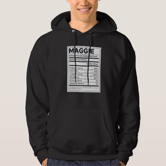 Maggie Ernährungsinformation Problem lösen Hoodie (Vorderseite)
