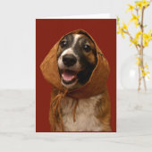 Maggie in einer Mütze - Grußkarte (freier Raum Karte (Gelbe Blume)