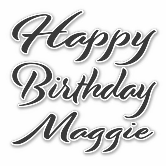 Maggie Name Vorname black Sticker Geburtstag (Vorderseite)