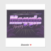 Maggie Name Vorname lila retro Sticker Geburtstag (Blatt)
