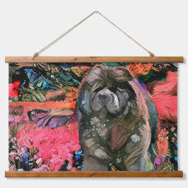 MAGGIE Schwarzer Chow-Wandteppich Wandteppich Mit Holzrahmen