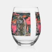 MAGGIE schwarzer Schuh Edelwein Glas (Vorderseite)