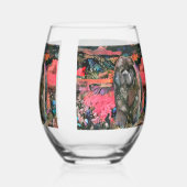 MAGGIE schwarzer Schuh Edelwein Glas (Rückseite)