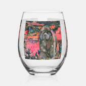 MAGGIE schwarzer Schuh Edelwein Glas (Links)