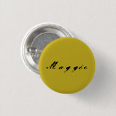 Maggie von der verwaisten schwarzen Kalligraphie Button (Vorne & Hinten)