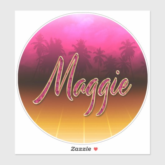 Maggie Vorname Name golden pink Aufkleber Sticker (Blatt)