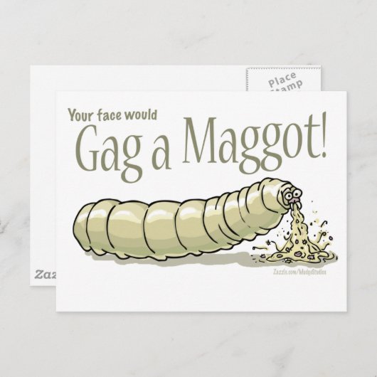 maggot_gag_zazzle postkarte (Vorne/Hinten)