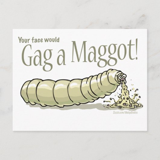 maggot_gag_zazzle postkarte (Vorderseite)