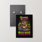 Maggot Maggie – Paranormale Punks Button (Vorderseite/Rückseite)
