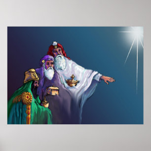 MAGI KINGS 3 WISEMEN & STAR by SHARON SHARPE Poster