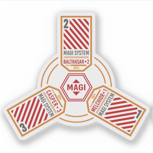 Magi System Neon Genesis Evangelion Aufkleber (Vorderseite)