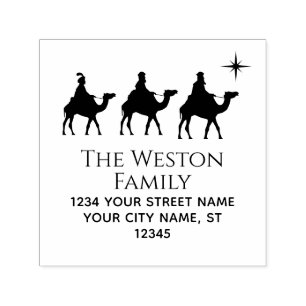 Magi Weise Könige Stern Xmas #2 Name Adresse Permastempel