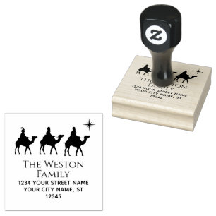 Magi Wisemen Kings Star Xmas #2 Namensadresse Gummistempel