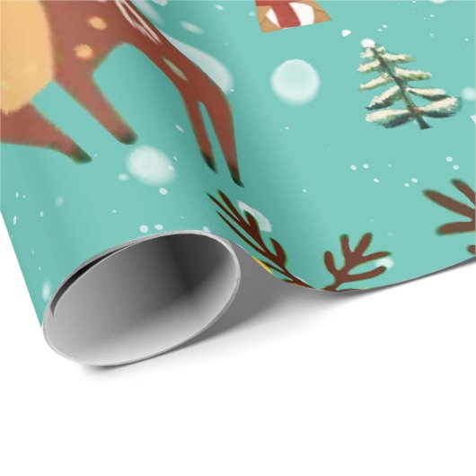 Magia Invernal de Renos Geschenkpapier (Rolleneckpunkt)