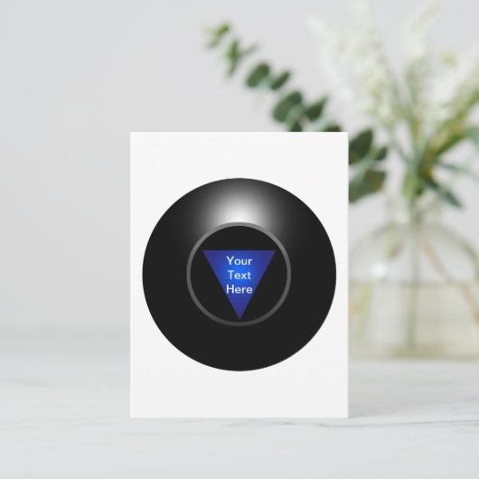 Magic 8 Ball - Ihr Text Postkarte (Stehend Vorderseite)
