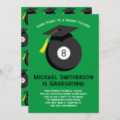 Magic 8 Ball Pool Graduation Party Einladung (Vorne/Hinten)