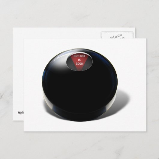 Magic 8 Ball sagt: "Outlook ist gut" Postkarte (Vorne/Hinten)