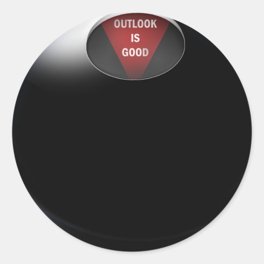 Magic 8 Ball sagt: "Outlook ist gut" Runder Aufkleber (Vorderseite)