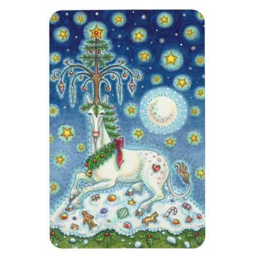 MAGIC A CHRISTMAS UNICORN, URLAUB HORSE MAGNET (Vertikal)