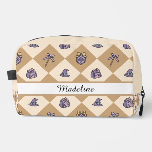 Magic Academy Wizard School Name Travel  Gold Waschbeutel (Vorderseite)