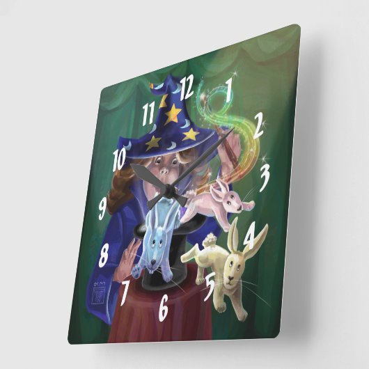 Magic Act Quadratische Wanduhr (Winkel)