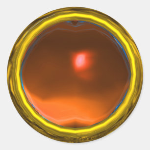 MAGIC AGATE , hellgelb-orange Runder Aufkleber