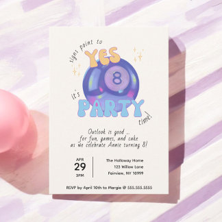 Magic Aight Ball Party Time Geburtstagsparty Einladung