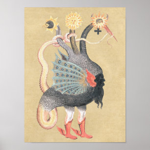 Magic Alchemy Dragon Color Poster