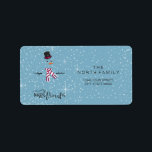 Magic and Wonder Christmas Snowman Blue ID440 Adressaufkleber<br><div class="desc">Schönes Weihnachtslabel-Design mit einem stilisierten Schneemann auf einem kastanienblauen Hintergrund verstreut mit Schneeflocken und Sternen. Trendy Typografie von 'Magic and Wonder' rundet das Design ab. Fügen Sie Ihren Namen und Ihre Adresse mit der bereitgestellten Vorlage hinzu. Suchen Sie ID440, um weitere koordinierende Produkte und zusätzliche Farboptionen für dieses Design zu...</div>