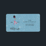 Magic and Wonder Christmas Snowman Blue ID440 Adressaufkleber<br><div class="desc">Schönes Weihnachtslabel-Design mit einem stilisierten Schneemann auf einem kastanienblauen Hintergrund verstreut mit Schneeflocken und Sternen. Trendy Typografie von 'Magic and Wonder' rundet das Design ab. Fügen Sie Ihren Namen und Ihre Adresse mit der bereitgestellten Vorlage hinzu. Suchen Sie ID440, um weitere koordinierende Produkte und zusätzliche Farboptionen für dieses Design zu...</div>
