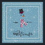 Magic and Wonder Christmas Snowman Blue ID440 Poster<br><div class="desc">Ein schönes, minimalistisches, glänzendes Plakatdesign mit einem stilvollen, in Weiß gerahmten Schneemann auf einem kastanienblauen Hintergrund, verstreut mit Schneeflocken und Sternen. Trendy Typografie von 'Magic and Wonder' rundet das Design ab. Fügen Sie einen Namen hinzu, der bei Bedarf personalisiert werden soll. Suchen Sie ID440, um weitere koordinierende Produkte und zusätzliche...</div>