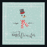 Magic and Wonder Christmas Snowman Mint ID440 Künstlicher Leinwanddruck<br><div class="desc">Das schöne,  minimalistische Weihnachtsbild-Imitat besticht durch ein stilvolles,  weiß gerahmtes Schneemann auf einem minzgrünen Hintergrund,  verstreut mit Schneeflocken und Sternen. Elegante trendige Typografie von 'Magic and Wonder' rundet das Design ab. Suchen Sie ID440,  um weitere koordinierende Produkte und zusätzliche Farboptionen für dieses Design zu sehen.</div>