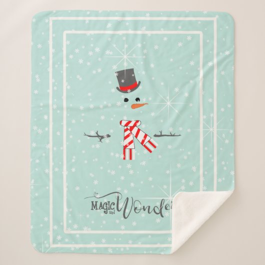 Magic and Wonder Christmas Snowman Mint ID440 Sherpadecke (Vorderseite)