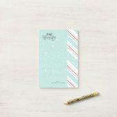 Magic and Wonder Christmas Streifen Mint ID440 Post-it Klebezettel (Auf Schreibtisch)