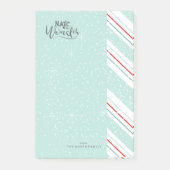 Magic and Wonder Christmas Streifen Mint ID440 Post-it Klebezettel (Vorderseite)