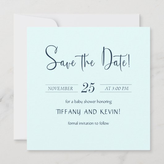 Magic Aquamarine Dreamcatcher Baby Dusche Save The Date (Rückseite)