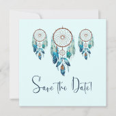 Magic Aquamarine Dreamcatcher Baby Dusche Save The Date (Vorderseite)