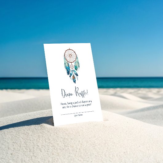 Magic Aquamarine Dreamcatcher Diaper Raffle Begleitkarte