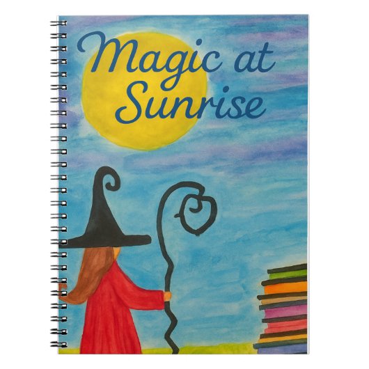 Magic at Sunrise – Watercolor Witch Notizblock (Vorderseite)